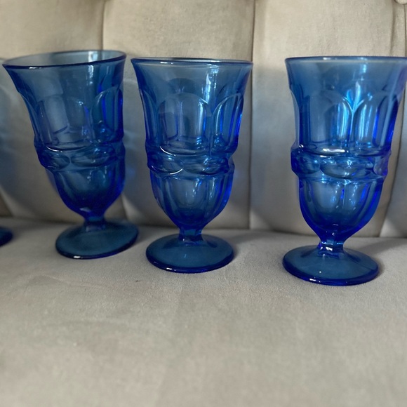 Vintage Fostoria Argus Blue Ice Tea Glasses Set Of 5 Argus Blue (Stem 2770) - Picture 3 of 12